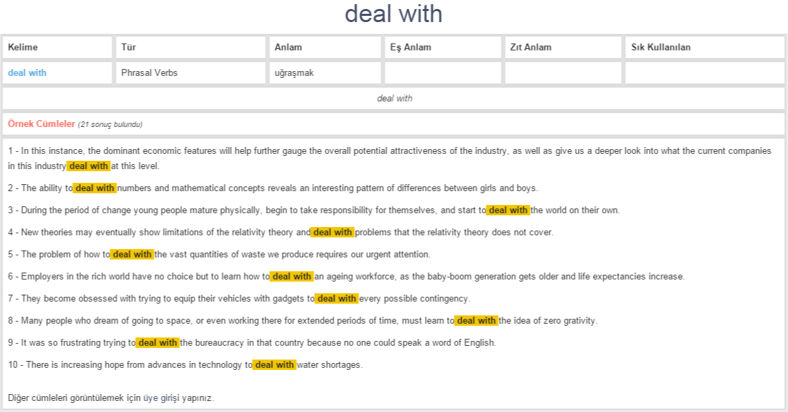 deal with ne demek, anlamı nedir | YÖKDİL -YDS SÖZLÜK  