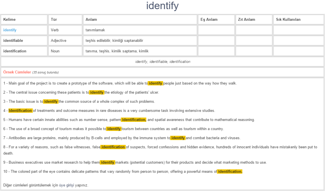 Identify Ne Demek Anlam Nedir YDS Y KD L NG L ZCE T RK E identify-ne-demek-anlam-nedir-yds-y-kd-l-ng-l-zce-t-rk-e